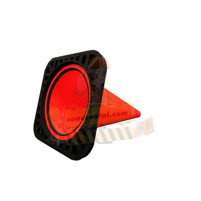 750mm PVC Traffic Cone Black Base 3.2kg — traffic cone for rent in Malaysia, Cone Rental