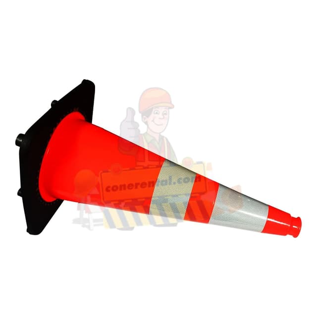750mm PVC Traffic Cone Black Base 3.2kg — traffic cone for rent in Malaysia, Cone Rental