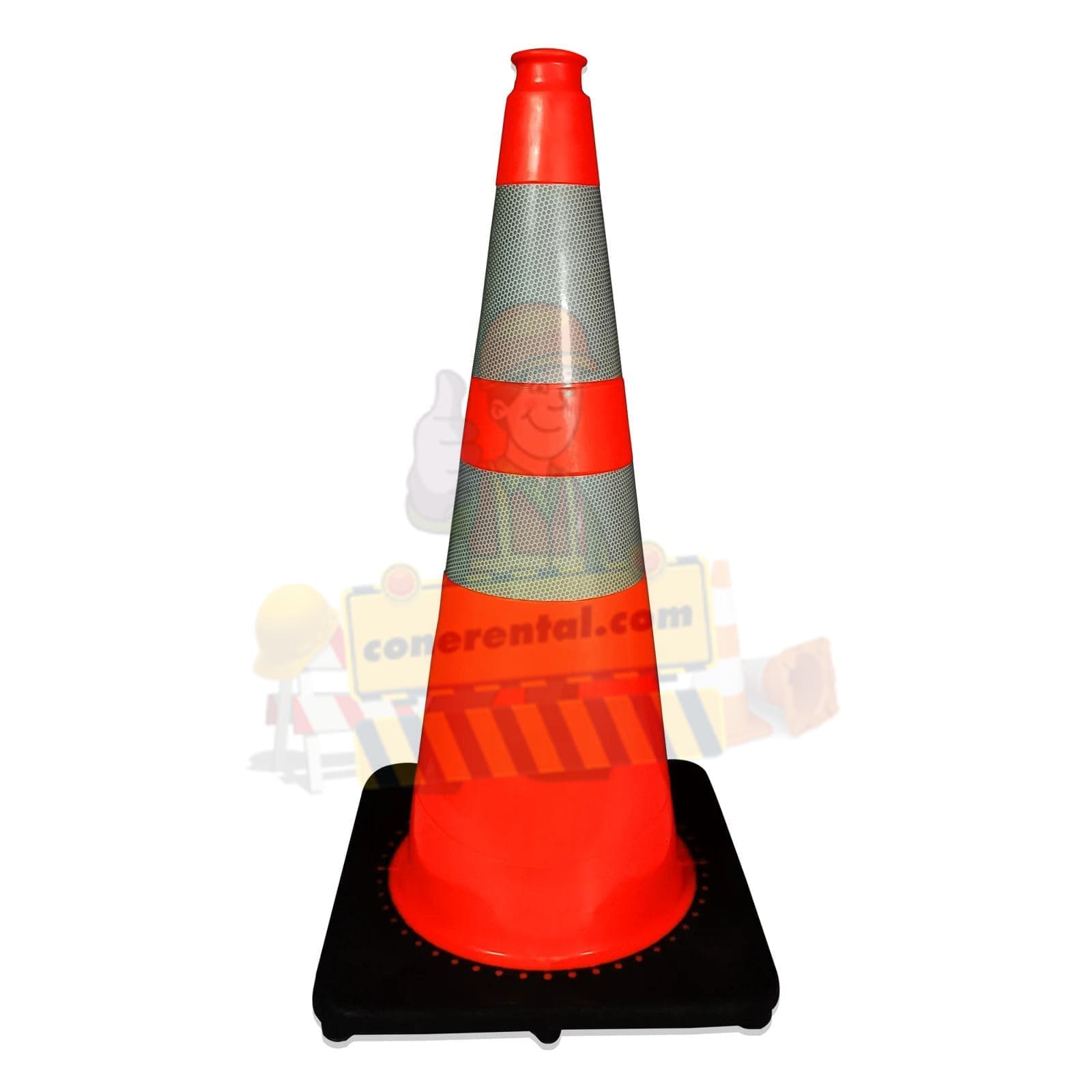 750mm PVC Traffic Cone Black Base 3.2kg — traffic cone for rent in Malaysia, Cone Rental