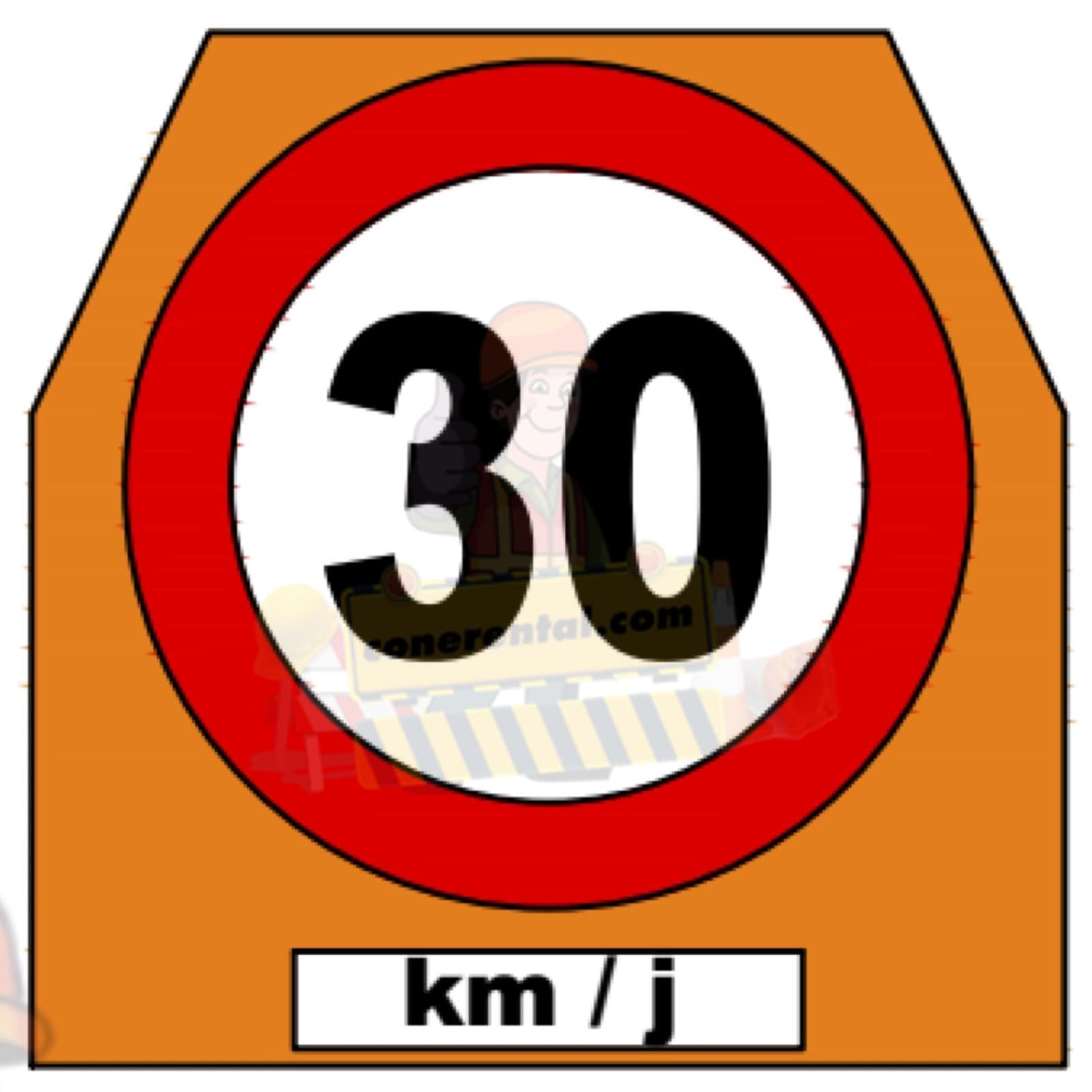 Speed Limit 20–80 km/j (Highway Spec) — JKR temporary road work signboard for rent in Malaysia, Cone Rental