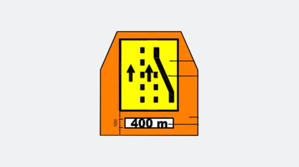 FAST LANE CLOSURE ( 3 LANE ) SIGN